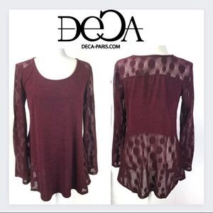 DECA-PARIS -NWT burgundy long-sleeve sweater in loose Small. Women’s